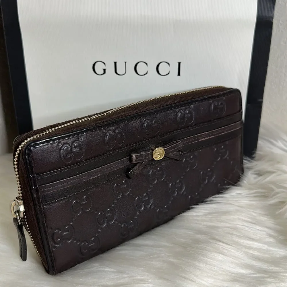 💯Authentic Guccissima Zipped Around Long Wallet 🍀